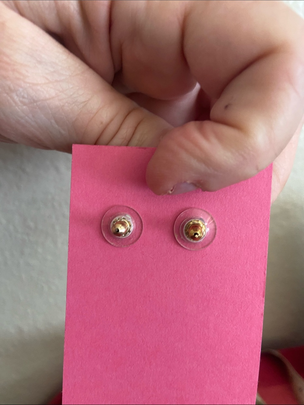 Vintage Gold-Tone Amber Iridescent Glass Cameo Drop Stud Earrings - Picture 5 of 8